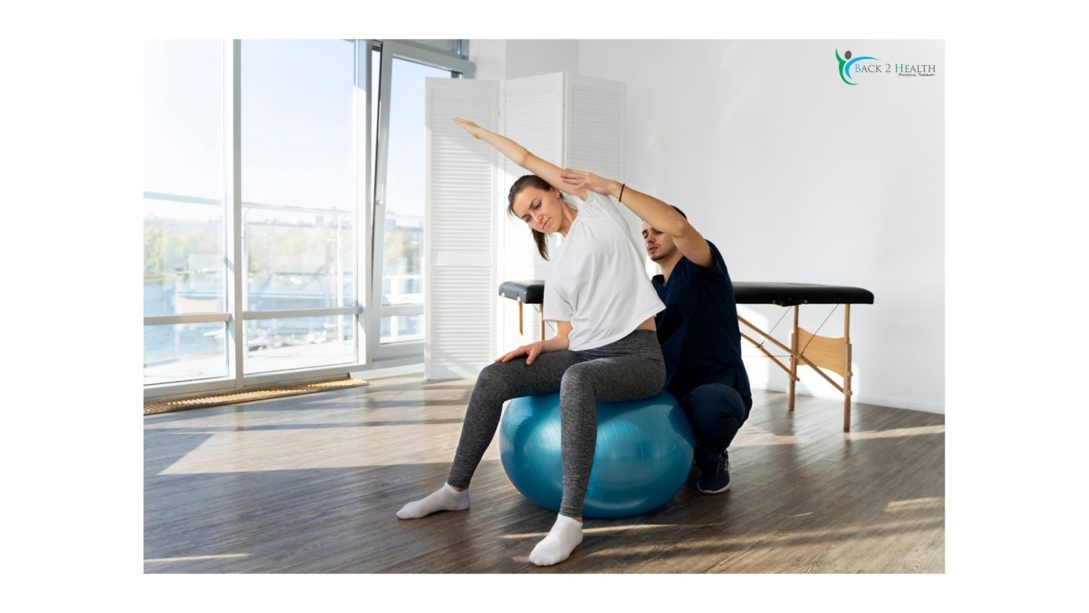 Physical therapist helping a patient correct compensatory movement in Sterling Heights